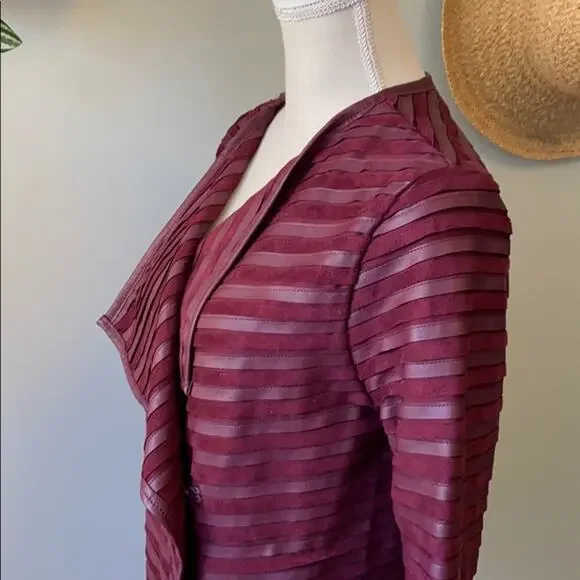 The Limited Burgundy Jacket with Leather-like Strips Medium - Picture 2 of 8